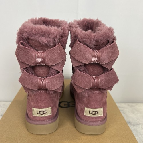 Ugg bailey suede bow - plum, wine